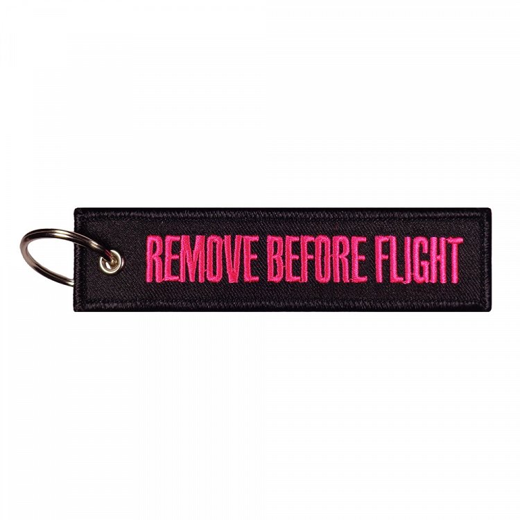 Υφασμάτινο Μπρελόκ REMOVE BEFORE FLIGHT Red Black