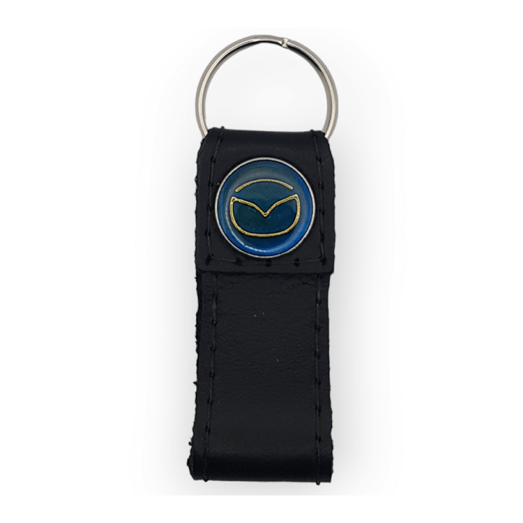 Δερμάτινο Μπρελόκ μαύρο με το λογότυπο mazda