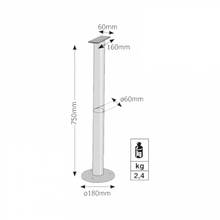 Κολώνα Στήριξης Γραμματοκιβωτίων Viometal 102 Εξωτερικού Χώρου