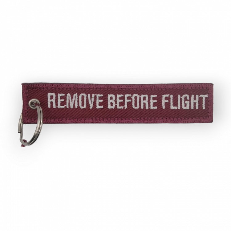 Υφασμάτινο Μπρελόκ REMOVE BEFORE FLIGHT Dark Red