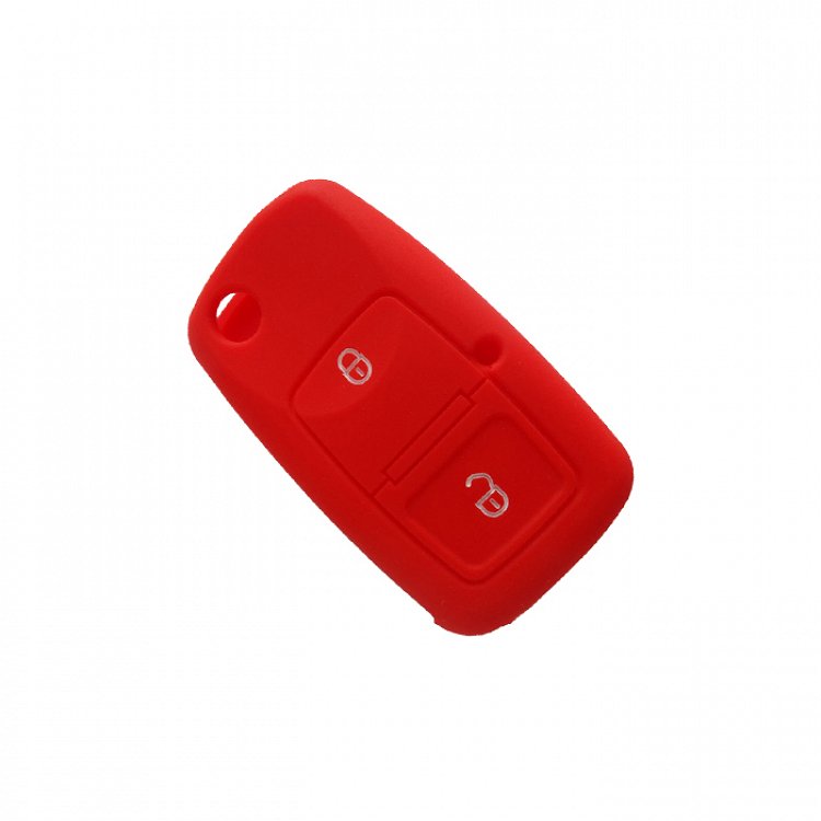 Θήκη Σιλικόνης Volkswagen/Seat/Skoda με 2 Κουμπιά κόκκινη