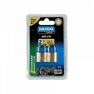 HUGO SB 20mm Λουκέτο ορειχάλκινο σε συσκευασία blister 2, 3 ή 4 λουκέτα με το ίδιο κλειδί