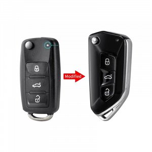 Κέλυφος Volkswagen/Skoda με Λάμα HU66 και 3 Κουμπιά Αναδιπλούμενο