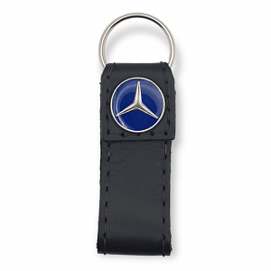 Δερμάτινο Μπρελόκ μαύρο με το λογότυπο mercedes