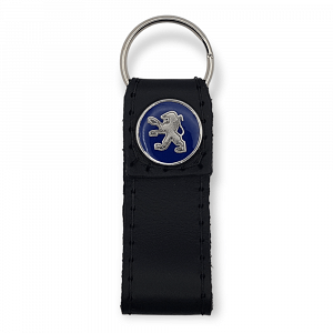 Δερμάτινο Μπρελόκ μαύρο με το λογότυπο Peugeot