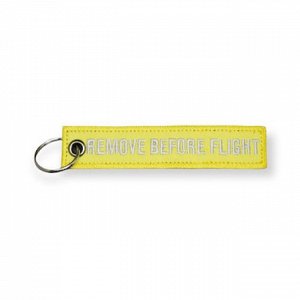 Υφασμάτινο Μπρελόκ REMOVE BEFORE FLIGHT White-Yellow