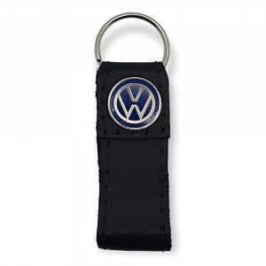 Δερμάτινο Μπρελόκ μαύρο με το λογότυπο Volkswagen