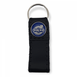 Δερμάτινο Μπρελόκ μαύρο με το λογότυπο Volvo